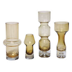 Set of Amber Glass Vases