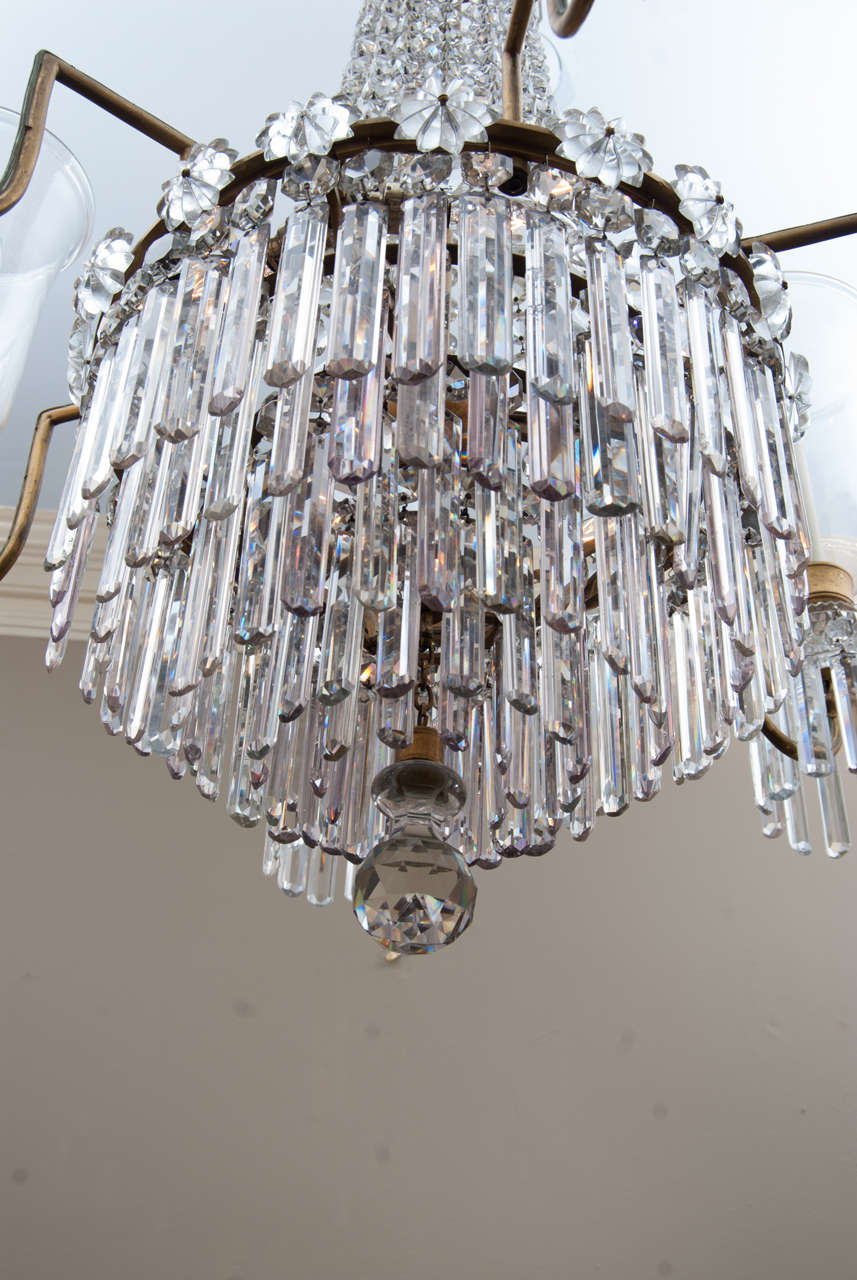 Regency 12 Light Bronze Crystal Chandelier, Attrib. to John Blades, Circa:1810 In Excellent Condition For Sale In Alexandria, VA