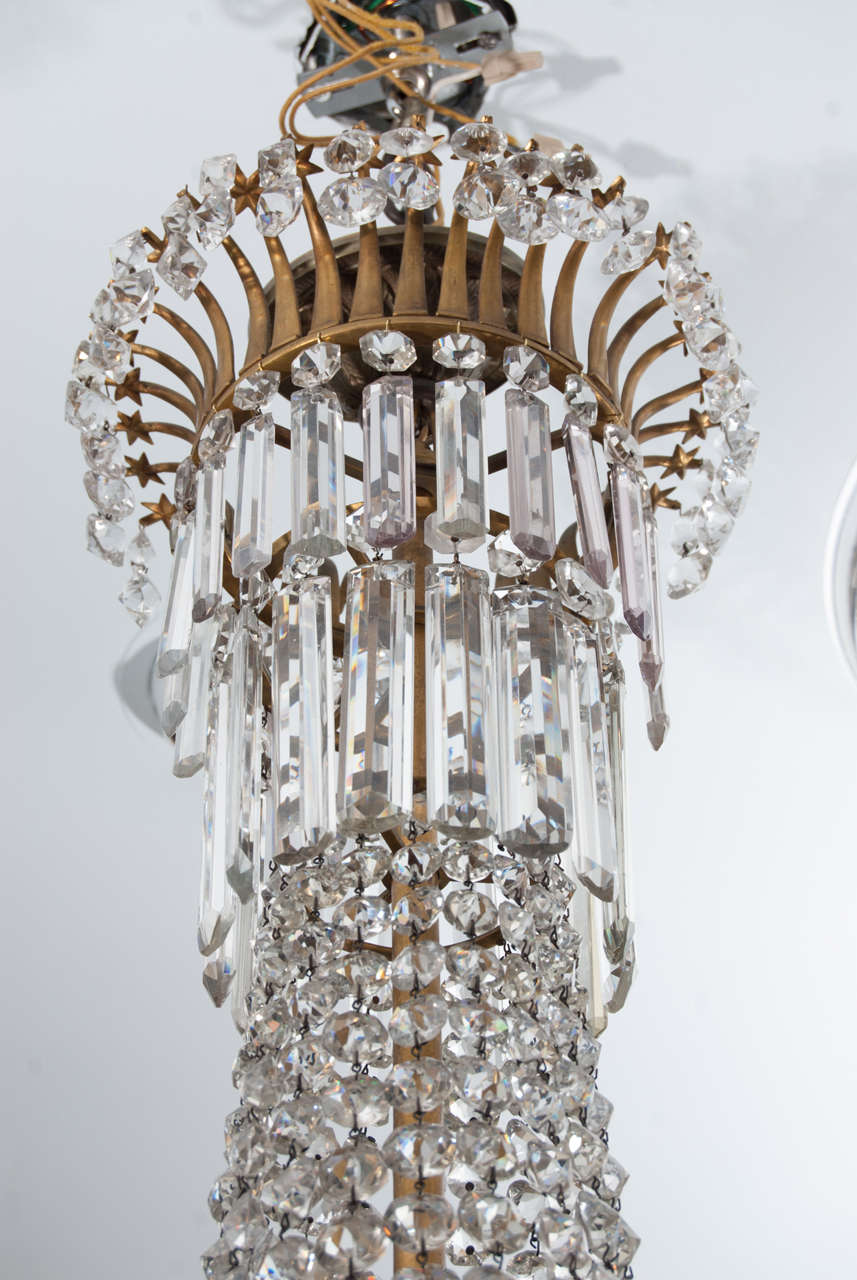 19th Century Regency 12 Light Bronze Crystal Chandelier, Attrib. to John Blades, Circa:1810 For Sale