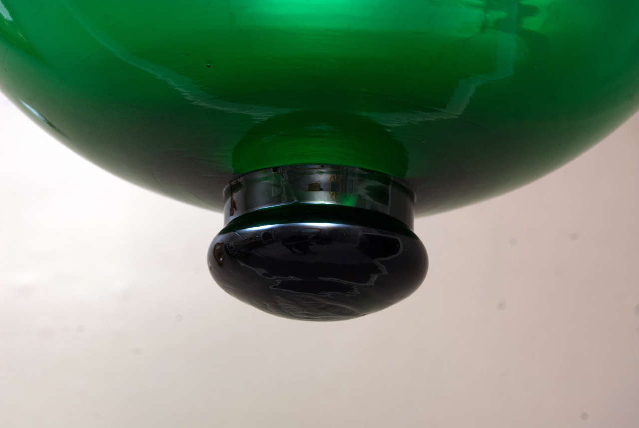Neoclassical Green Glass Hall Lantern