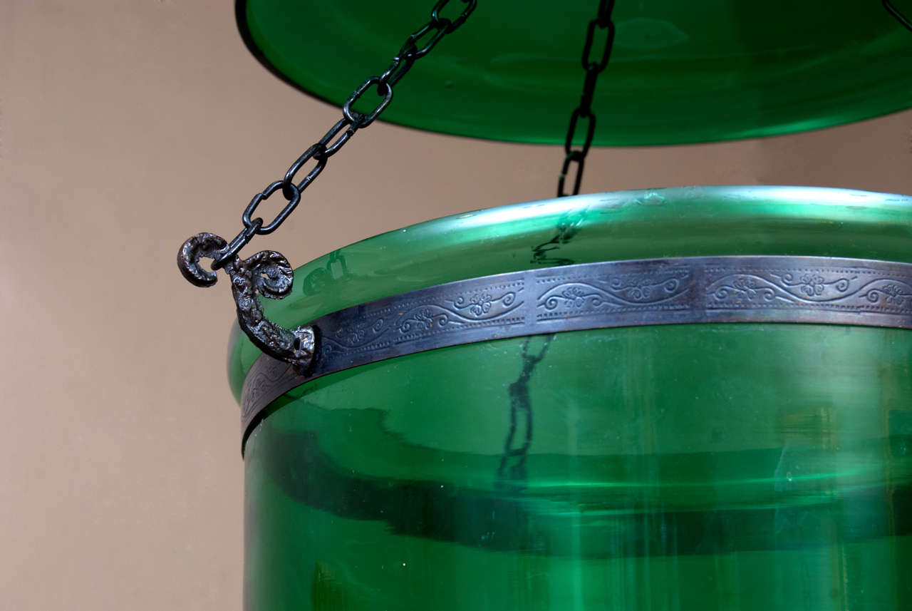 Indian Green Glass Hall Lantern