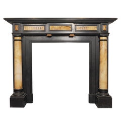 A large 19th C. French Renaissance Revival marble fireplace / mantel piece