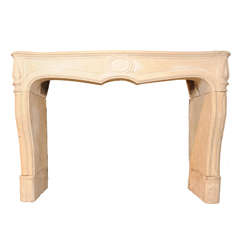 18th c. Louis XIV limestone fireplace