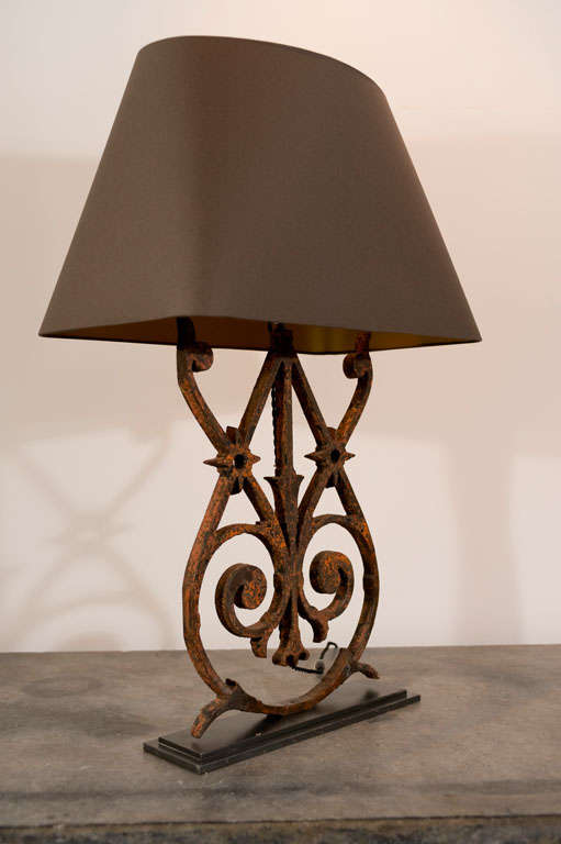 Early 19th century architectural element into large scale lamp