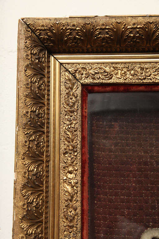 Antique Needlepoint in Shadowbox Frame at 1stDibs