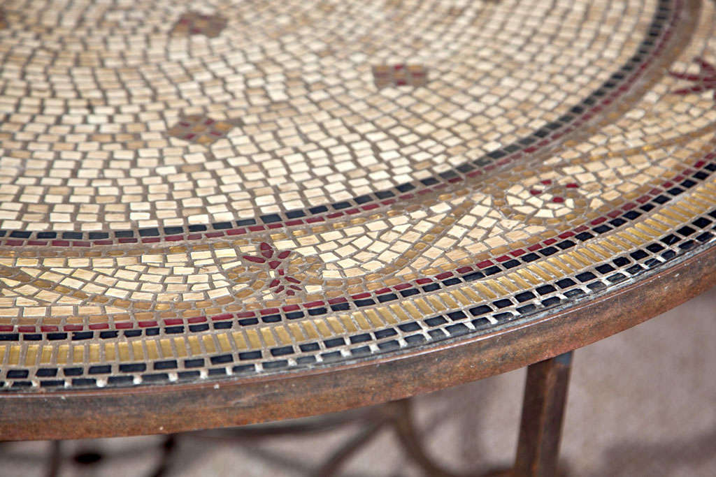 American Round Mosaic Top Garden Dining Table