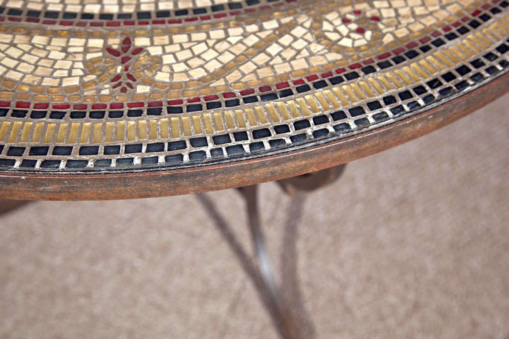 Stone Round Mosaic Top Garden Dining Table