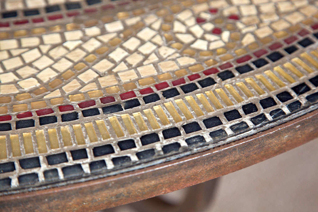 Round Mosaic Top Garden Dining Table 1