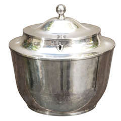 An Old Sheffield Plate Tea Caddy with Hinged Lid