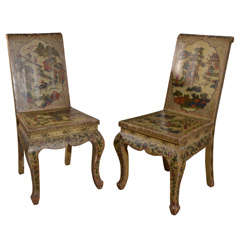 pair painted chairs