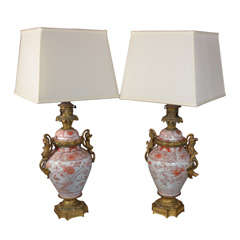 Kutani porcelain lamps