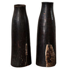 Vintage Wooden African Milk Bottles