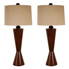 Pair of Vintage Hour Glass Table Lamps