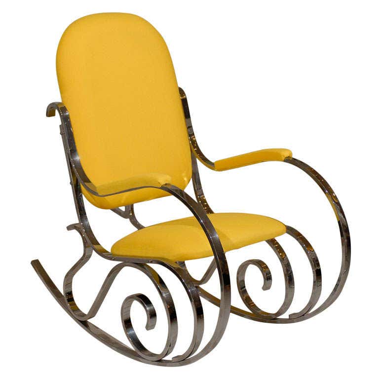 Yellow Chrome Rocker For Sale at 1stDibs