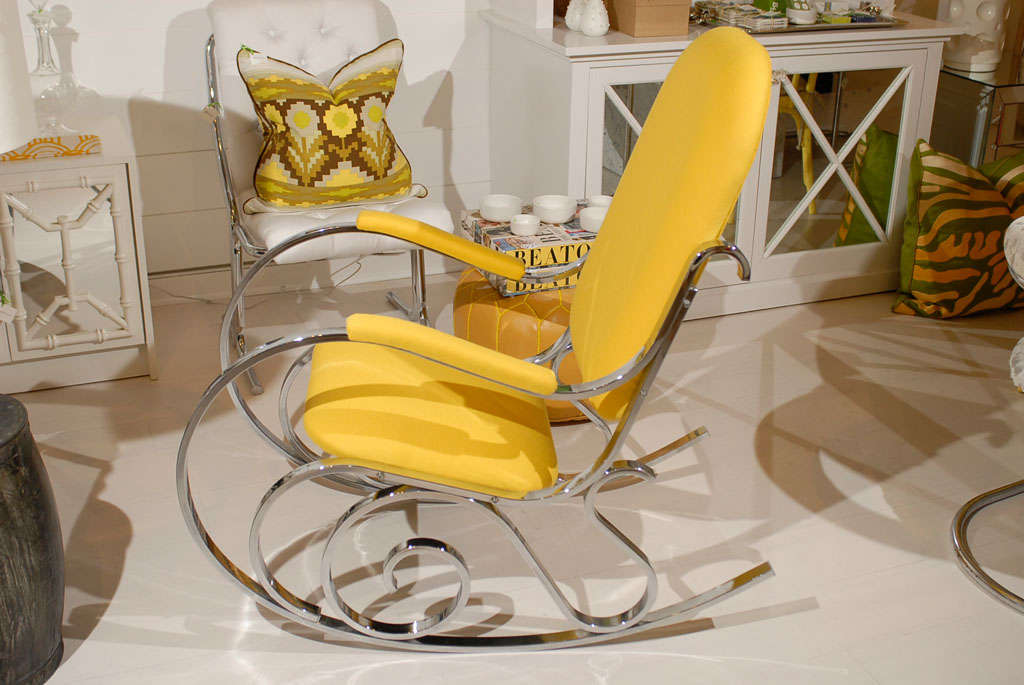 Yellow Chrome Rocker For Sale at 1stDibs