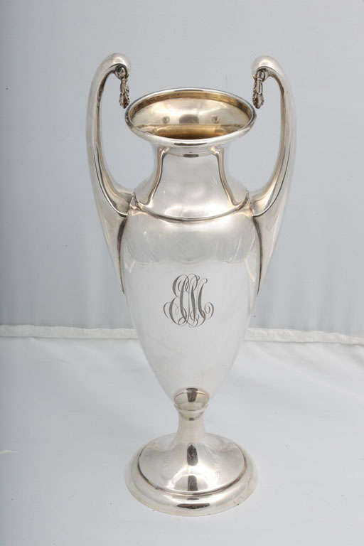 Sterling silver, Empire-style vase, Dominick & Haff, New York, circa 1910. Measures @10 1/2