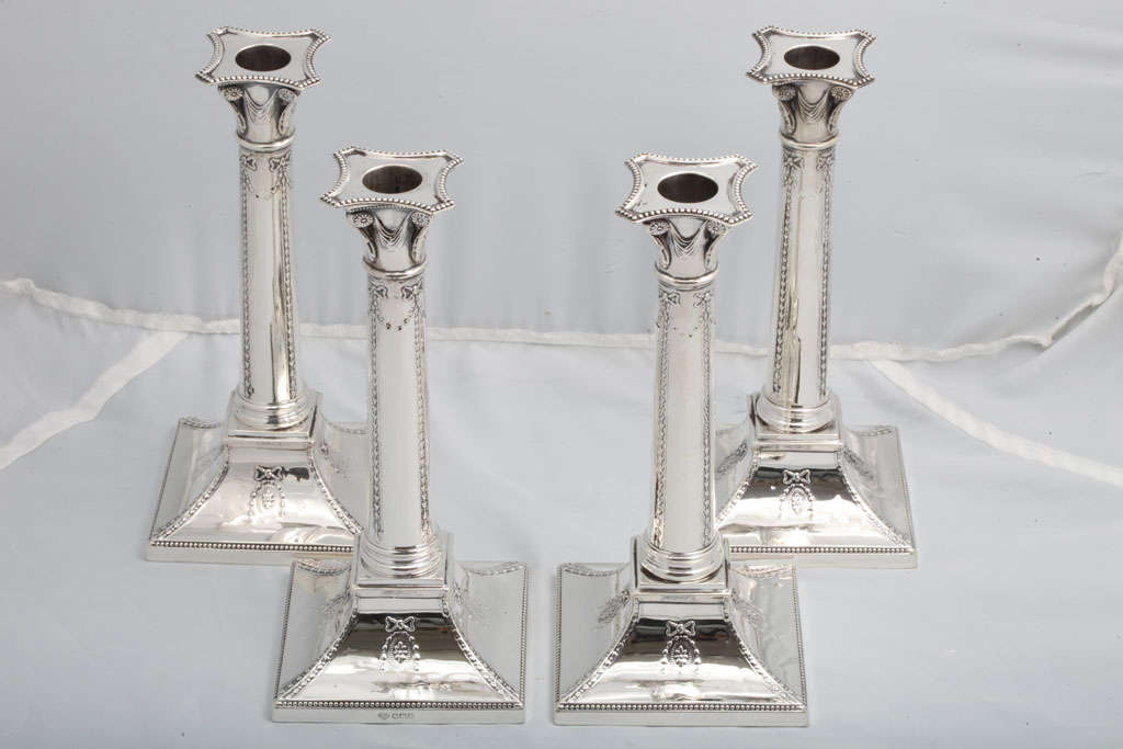 modern sterling silver candlesticks
