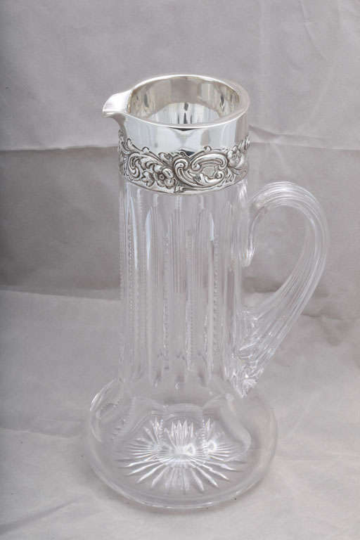 Sterling SilverMounted "ZipperCut" Crystal Pitcher at 1stdibs