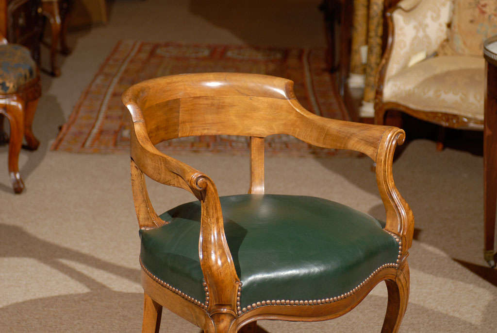 19th Century French Louis XV Style Walnut Desk Chair 2