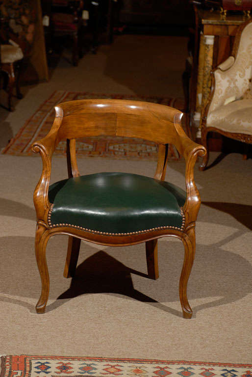 19th Century French Louis XV Style Walnut Desk Chair 3