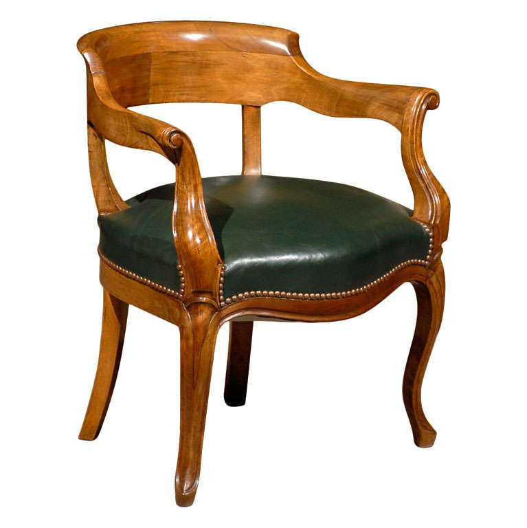 19th Century French Louis XV Style Walnut Desk Chair
