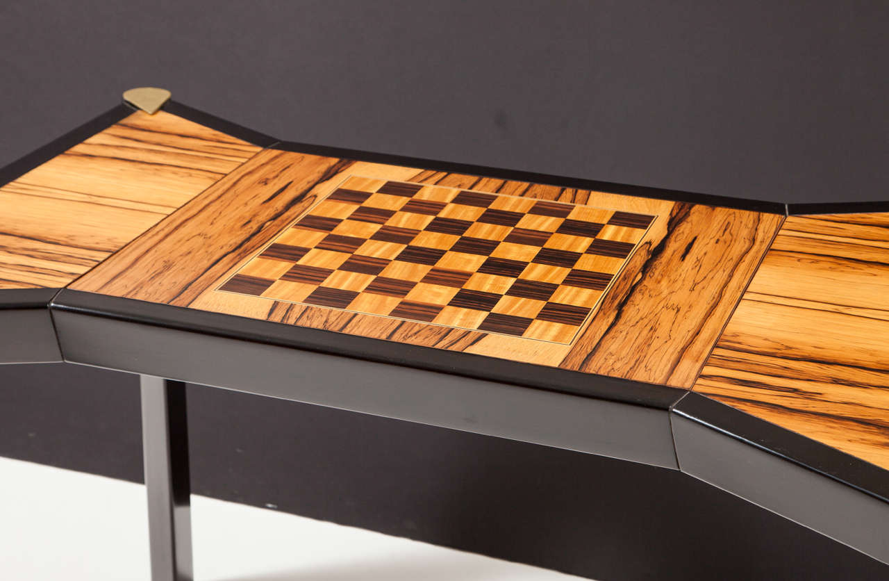 Late 20th Century Italian Rosewood and Lacquer Games Table