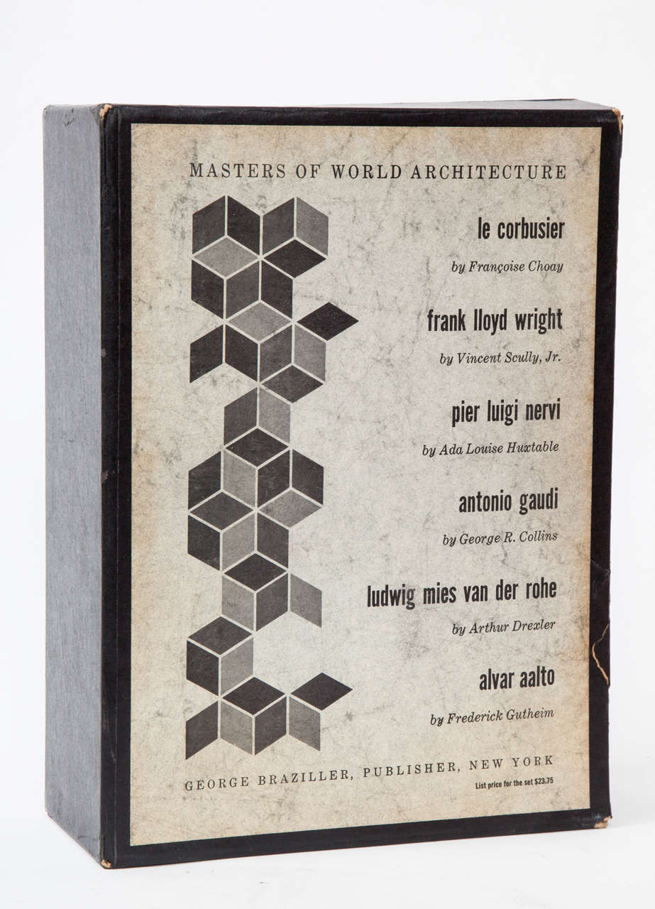 20th Century Masters of Architecture Box Sets including the works of : 
Le Corbusier , Frank Lloyd Wright , Pier Luigi Nervi ,Mies Van Der Rohe ,Alvar Aalto , Phillip Johnson ,Kenzo Tange , R. Buckminster Fuller , Louis I. Kahn and  Eero Saarinen.