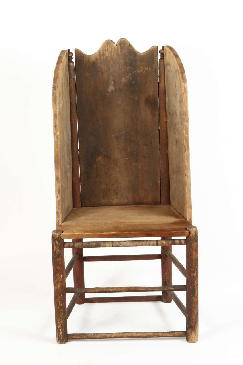 Handcrafted Primitive wooden chair. Made in United Kingdom, circa early 19th century.