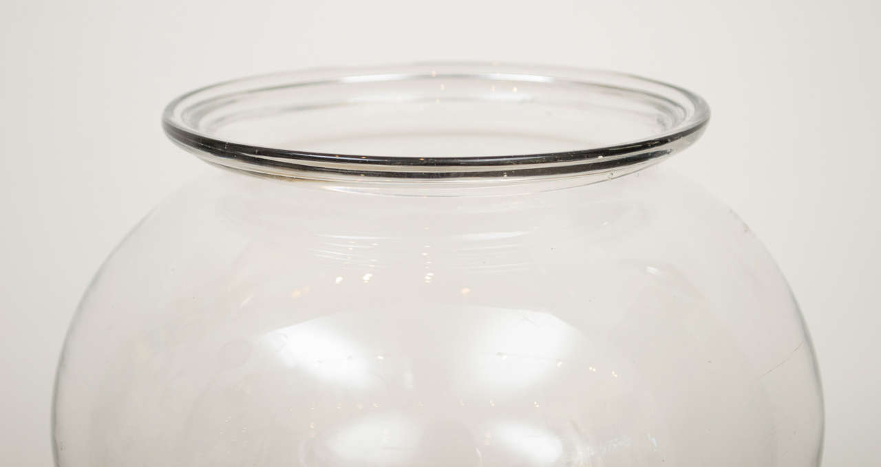 1800s Flint Glass Fishbowl In Excellent Condition For Sale In San Francisco, CA