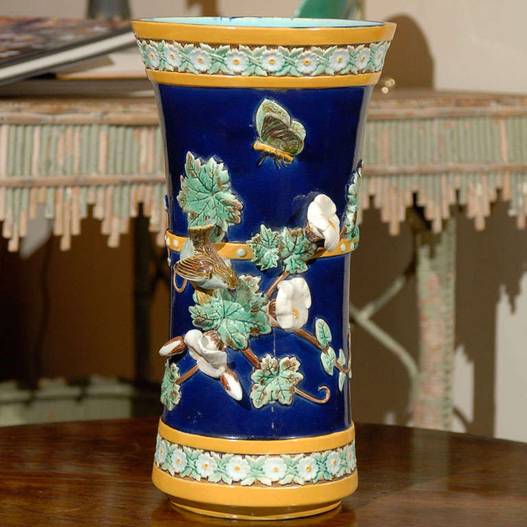 Rare English Majolica Vase by Holdcroft c.1880s For Sale 3