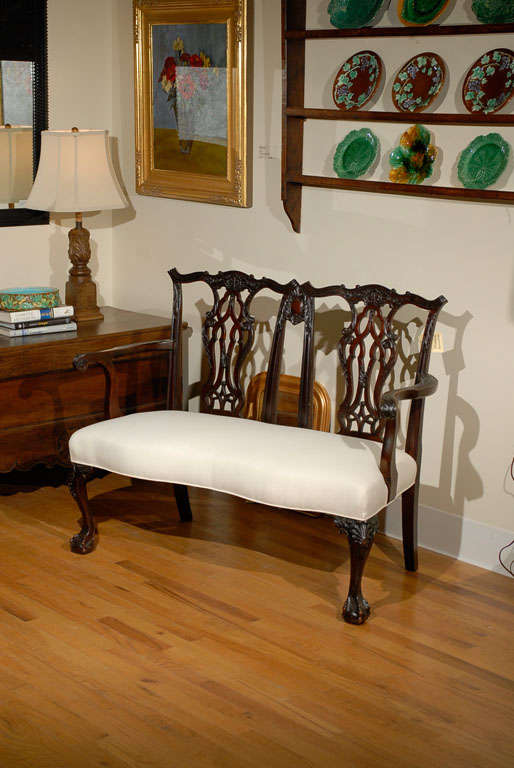 C.1880's Chippendale Style Victorian Settee