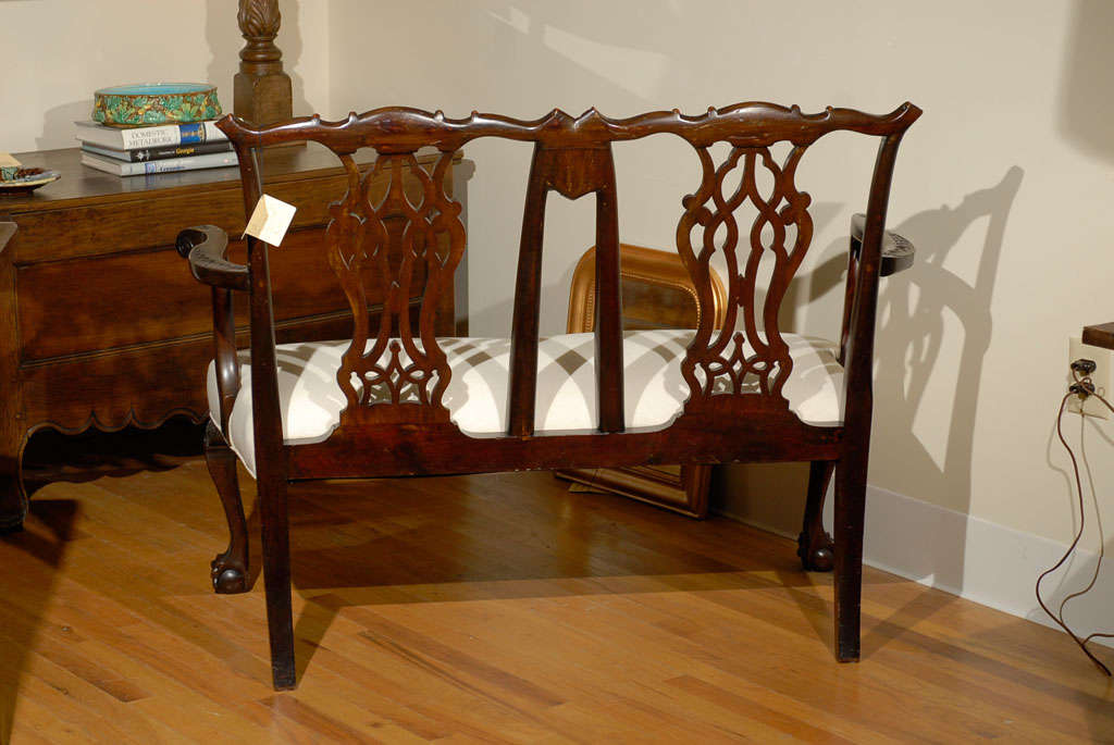 C.1880's Chippendale Style Victorian Settee 2