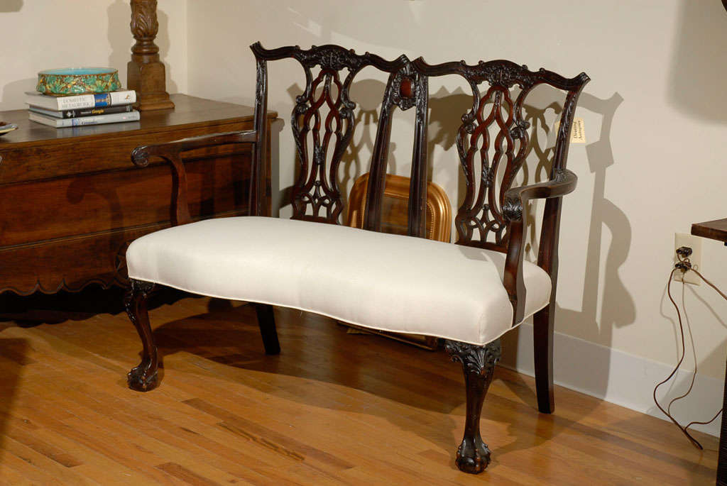 C.1880's Chippendale Style Victorian Settee 4