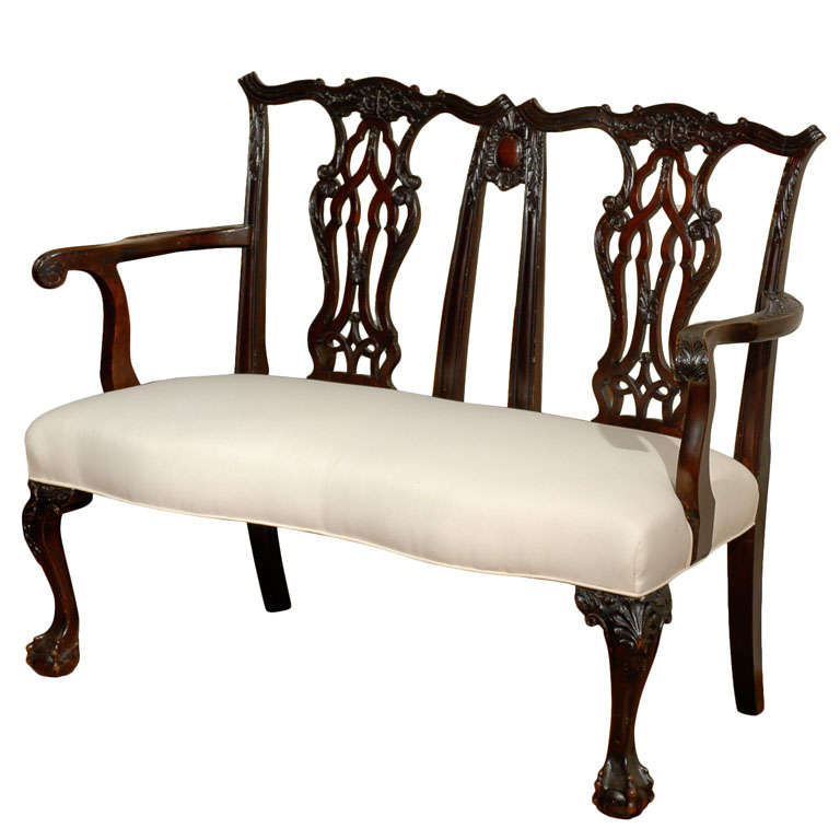 C.1880's Chippendale Style Victorian Settee
