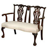 Antique C.1880's Chippendale Style Victorian Settee