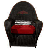 American Large Art Deco Wicker Chair