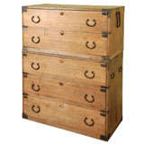 Antique Japanese Two-Part Tansu Chest