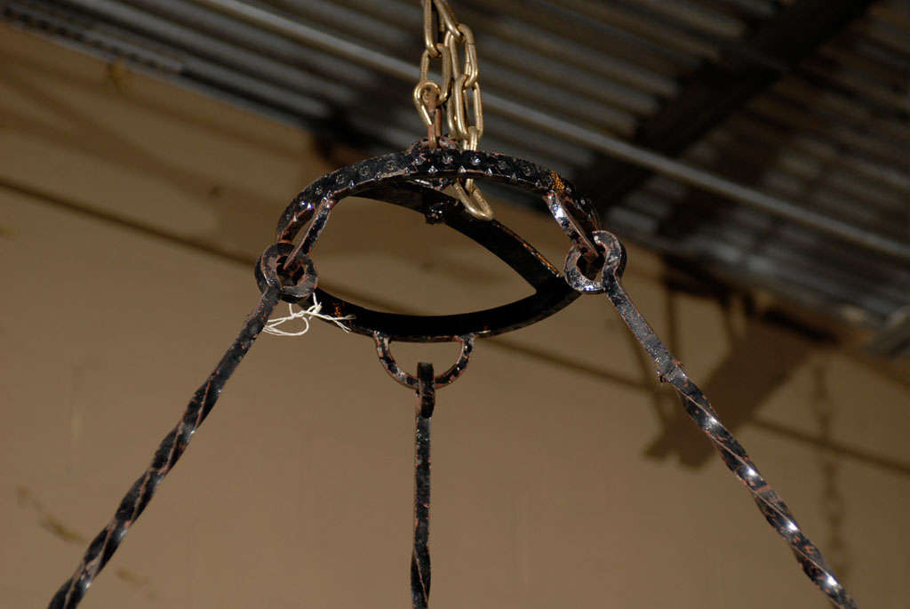 Pair Wrought Iron Gothic Candle Chandeliers 2