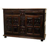 French Gothic Revival Buffet in Ebony Walnut