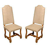 Early 20th Century French Set of Eight Tall Back Dining Chairs
