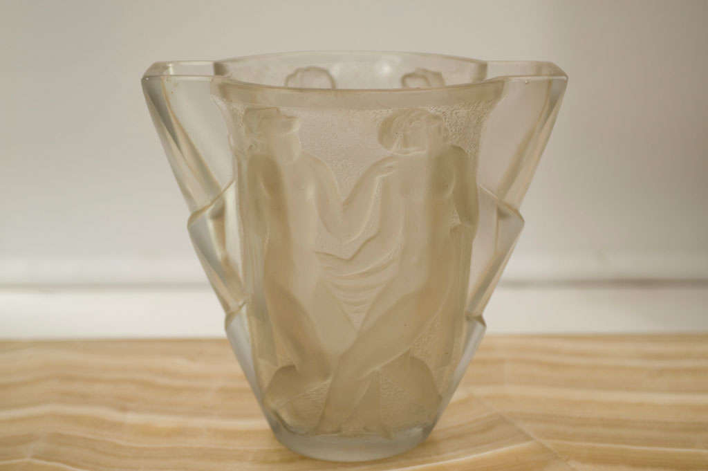 Glass Edouard Cazaux(1889-1974) Art Deco Vase