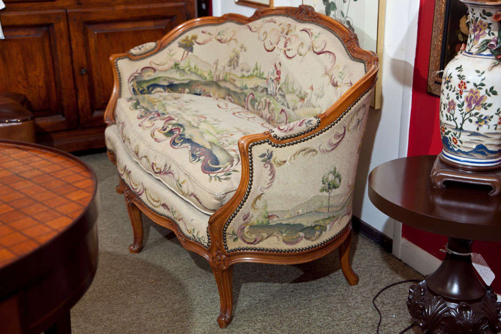 Louis  Xv  Needlepoint  Covered  Settee 3