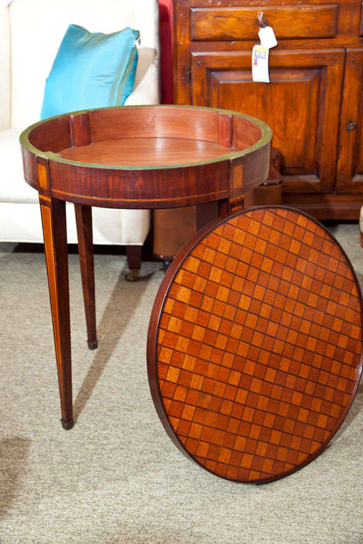 19th Century Round  19th  Century Inlaid  Game  Table For Sale