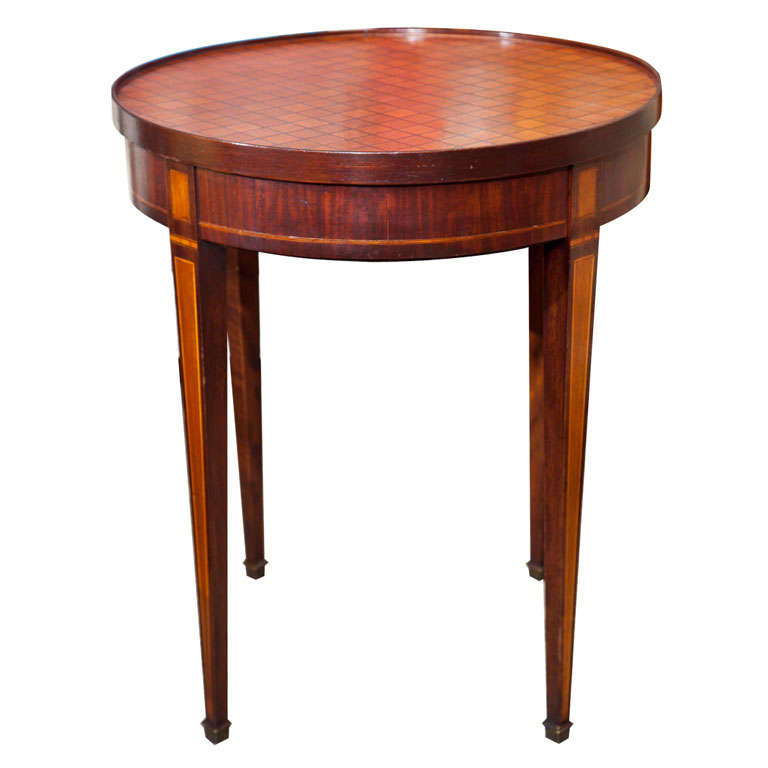 Round  19th  Century Inlaid  Game  Table For Sale