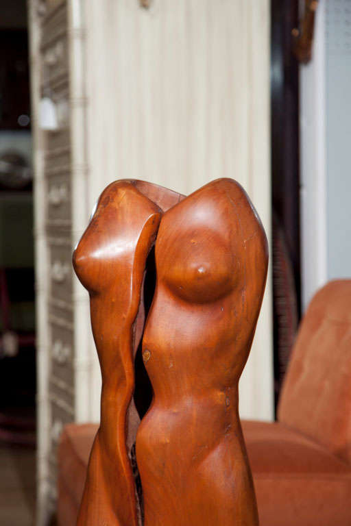 Mid-Century Modern Walnut  Torso  Sculpture by Frank Greco For Sale