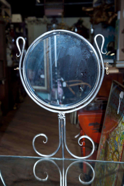 Mid-20th Century Glass Top  Vanity and Mirror For Sale