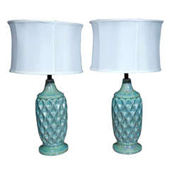 Pair   Hollywood  Regency  Lamps With Shades