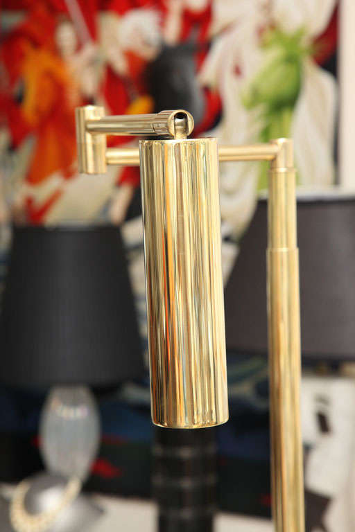 Original, Articulated Brass Floor Lamp By Koch & Lowy In Good Condition In Miami, FL