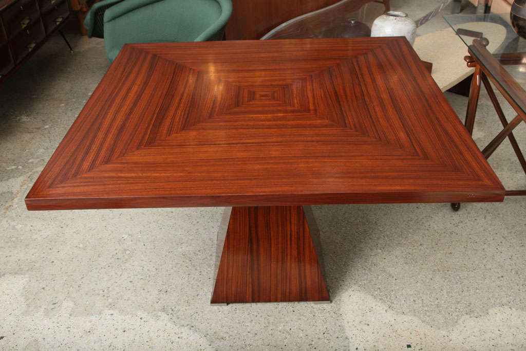 Mid-Century Modern Italian Modern Rosewood and Stainless Breakfast/Center Table, Vittorio Introini