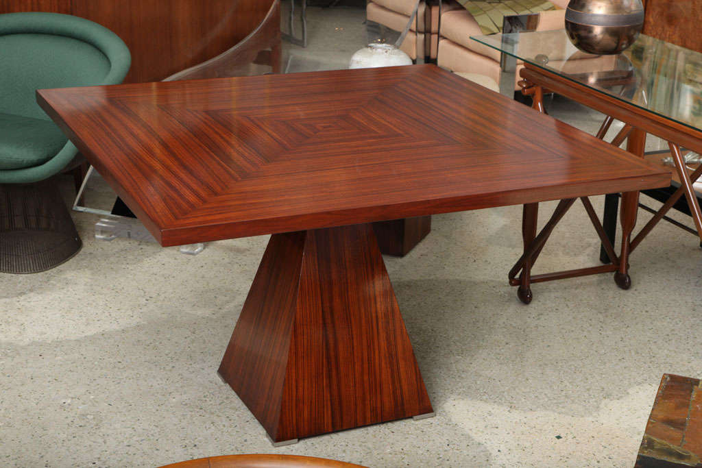 Italian Modern Rosewood and Stainless Breakfast/Center Table, Vittorio Introini 2